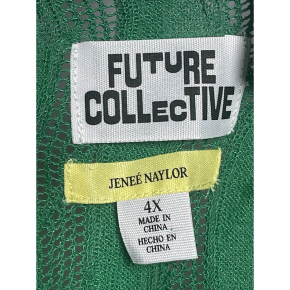 FUTURE COLLECTIVE x JENEE NAYLOR Green Crochet Tank Plus Size 4X Cover Up NWT - Picture 4 of 5